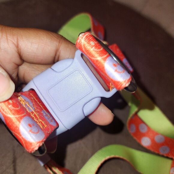 Smiley Face Animal Harness Size XL Orange Purple And Lime Green - Picture 3 of 5